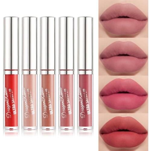 Dragon Ranee 2ml Matte Liquid Lipstick Long-lasting High Pigmented Cosmetics Non-Stick Cup Liquid Lipstick for Beauty