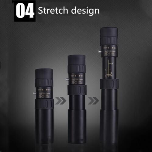 Metal spotting scope 10-100x32 zoom high quality spotting scope with stand light portable night vision smart phone telescope