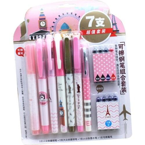 15 Pcs Fountain Pen Set Office School Supplies Erasable Kids Stationery Gift
