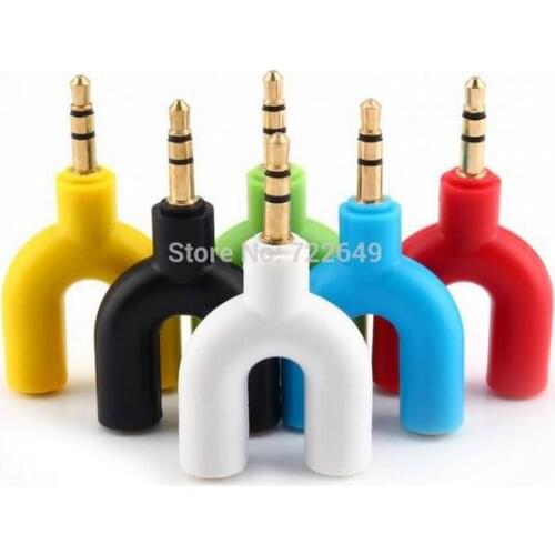 New U Type Jack 3.5mm To Dual 3.5mm Headphone Male To Female Stereo Audio Earphone Splitter Adapter For smart phone