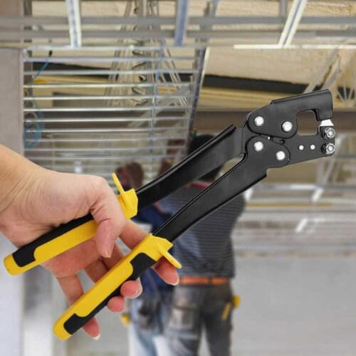 0.5-0.8mm Thickness Light Steel Keel Fixed Punching Pliers Anti-Slip Handle Stud Crimper for Multifunction Crimping Tool