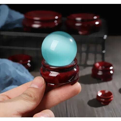 Natural Home Decoration Desktop Ornament Fixed Seat Crystal Ball Base Statue Pedestal Wood Craft Holder Miniature Display Stand
