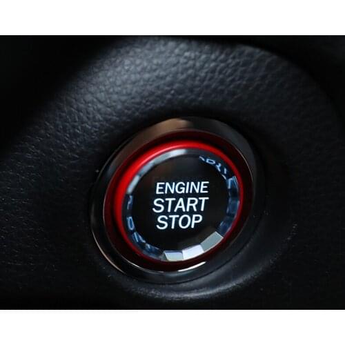 QHCP Start Stop Engine Ignition Cover ABS Crystal Edge Decorative Sticker Fits For Toyota Camry Avalon RAV4 Wildlander Accessory