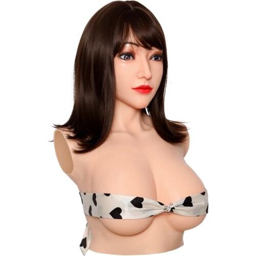 KUMIHO Alice Style D Cup Realistic Silicone Breast Form Fake Boobs With Mask Transgender Drag Queen Ladyboy Sissy Crossdressing