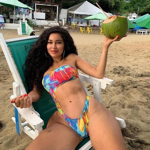 Sexy One Piece Swimsuit Women Hollow Out Swimwear Print Bodysuit Monokini Push Up Bathing Suits Beach Wear Swimming Suit XL 2021