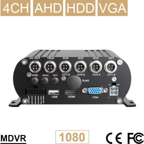 CCTV Surveillance System 1080P 720P Hard Disk 4CH Video Car Mobile Dvr Recorder, G-sensor, Video Playback Mdvr Free Shipping