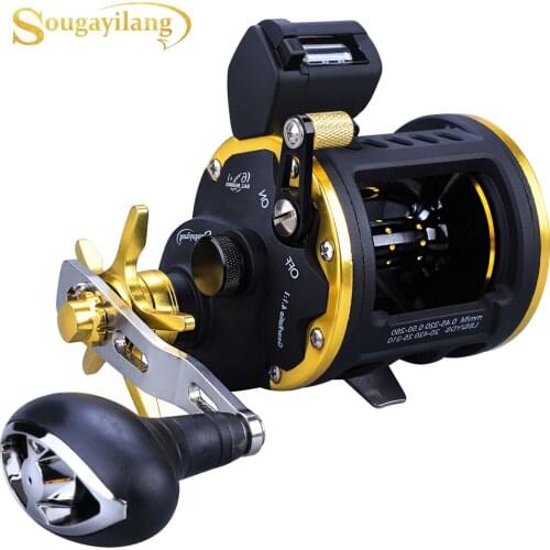 Sougayilang Saltwater Fishing Reels TRA-30 Trolling Drum Fishing Reel Saltwater Right Hand Fishing Reel Max Drag 28kg Pesca