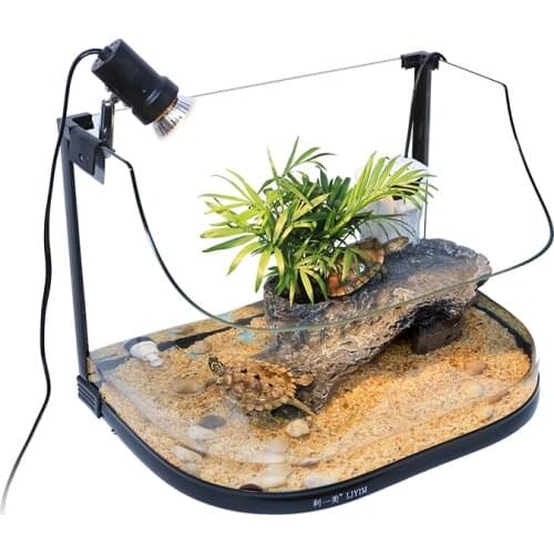 Glass Turtle Tank with Balcony Small Fish Ecological Amphibious Patsy Villa