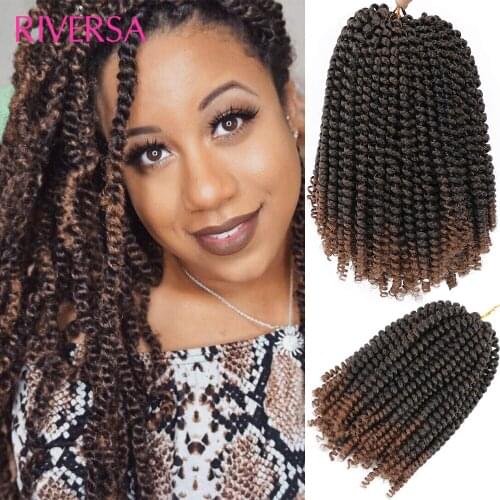 Riversa Ombre Hair Extension Crochet Spring Twist Crochet Braids Synthetic Braiding Hair Synthetic Jamaica Bounce Fluffy Twists
