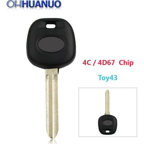 Replacemen Uncut TOY43 Ignition Transponder Key WIth 4C /4D67 Chip FOR TOYOTA Auto Car Keys