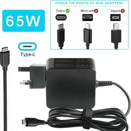 65W USB Type-C Adapter Charger for DELL HP ASUS Lenovo Xiaomi Huawei Acer Laptop Dedicated AC Laptop Power Adaptor Accessories
