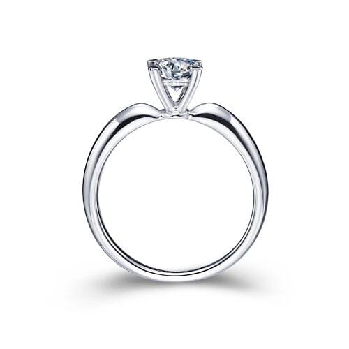 14K Au585 White Gold Ring Women Wedding Anniversary Engagement Party Ring Heart 4 Claw Round Moissanite Diamond Elegant Trendy