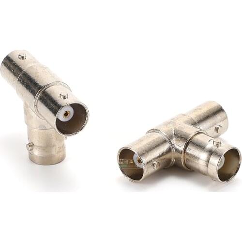 1Pcs full copper one point two female BNC T-type plug BNC tee female to female connector female to female adapter