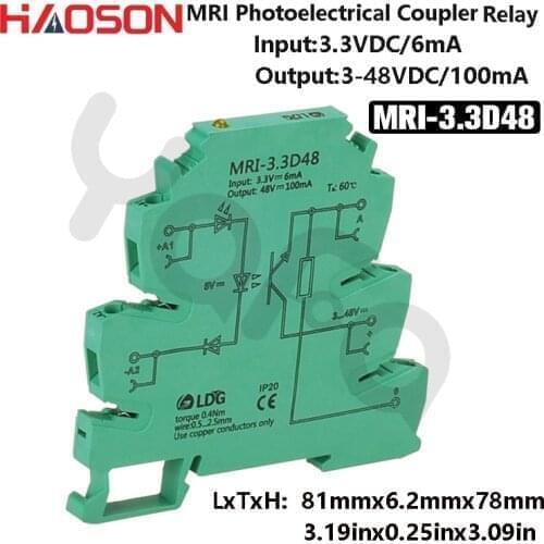 10pcs/lot Input 3.3V 5V 12V 24V 230V Photoelectrical Coupling-interface Relay Module Optocoupler Isolating PLC Din Rail Relay
