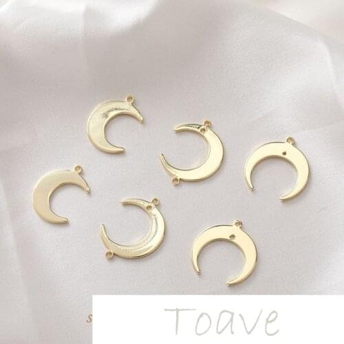 14K gold-plated copper-plated real gold 3 moon series moon simple and versatile diy accessories