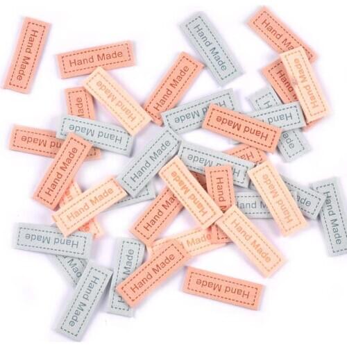 20pcs/lot Multicolor Embossed Clothing Labels For Sewing Accessories Bags Tags Care Garment DIY Handmade Supplies 12x35mm C3034