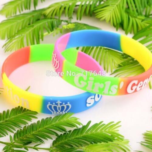 200pcs Segmented Girls' Generation wristband silicone bracelets free shipping by FEDEX