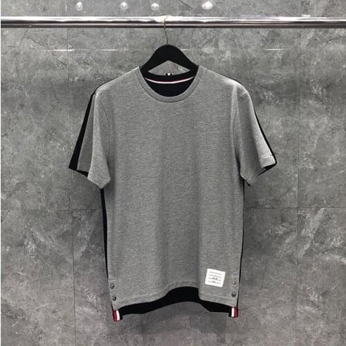 2021 Fashion Brand T-Shirts Men Casual Slim Fit Cotton T shirt Summer Short Sleeve Patchwork O-neck Mens Clothing