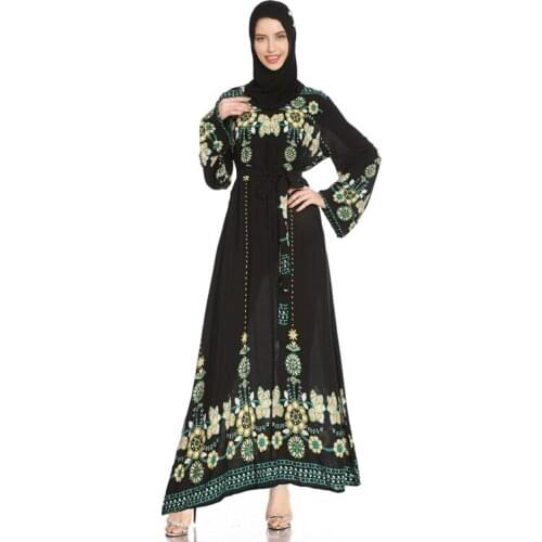 2021 New Muslim Fashion Formal Dresses Arab Oman Turkey Morocco Loose Plus Size Maxi Robes Femme Eid Ramadan Abaya Women Clothes