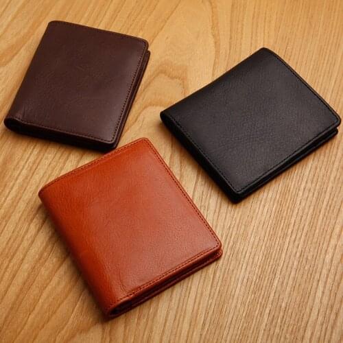 2021 Hot Mens Genuine Leather Short Wallet Quality Cow Leather Suitable for Gift