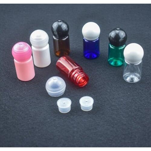 500X 5ml Empty Colorful Plastic PET Bottle With Round Ball Top Ball Style Sealed Lid DIY Lotion Cream Vials Containers Packaging