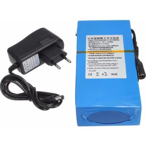 DC 12V 20000mAh Battery Pack 12.6v 20Ah Rechargeable Lithium Battery Pack for Wireless Camera Wireless Infrared Detector+Charger