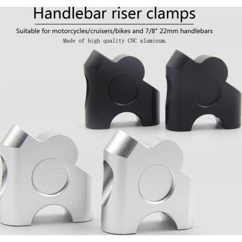 2pcs 7/8" 22mm Motorcycle CNC Aluminum Handlebar Riser Clamp Mount Taper For Suzuki DL650 V-STROM DL 650 VSTROM DL1000