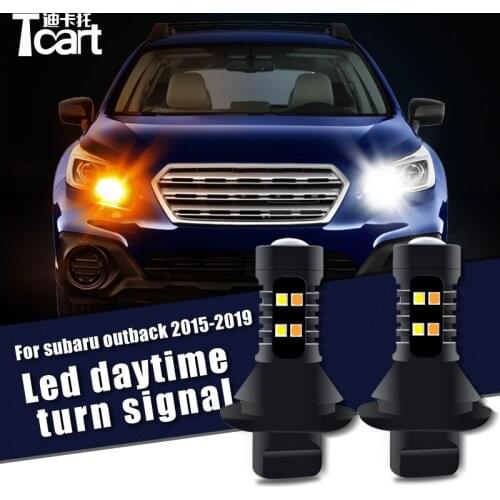 Car accessories For Subaru outback Led drl Daytime Running Lights Turn Signal 7440 t20 2010 2015 2016 2017 2018 2019