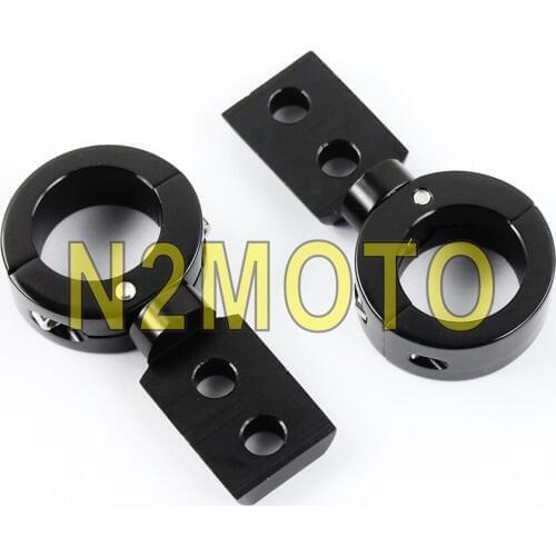 CNC Aluminum Motorcycles Adjustable 1-1/4" 7/8" 1" Tube Engine Crash Bar 32mm Spotlight Bracket Fog Light Holder Universal