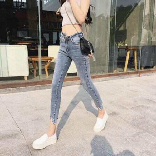 Fa301 2019 new autumn winter women fashion casual Denim Pants high waist jeans womens