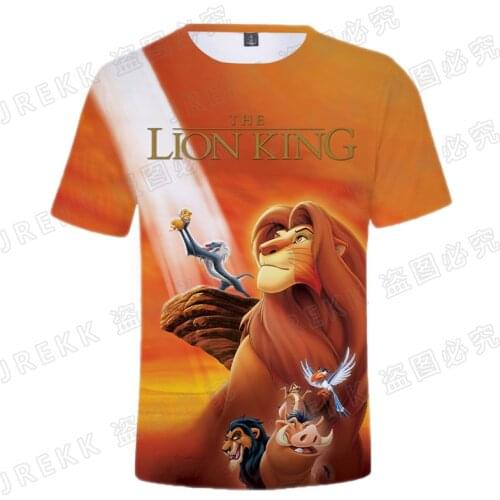 2021 Summer Short Sleeve The Lion King Anime 3D Print T Shirt Men Women Children Casual Streetwear Boy Girl Kids Cool Tops Tee