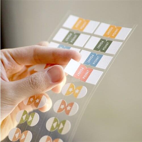 6 Sheets Gradual Color Classified Index Stickers Book Marks Kawaii Stationery Reading Labels Point Maker Papers School Supplies