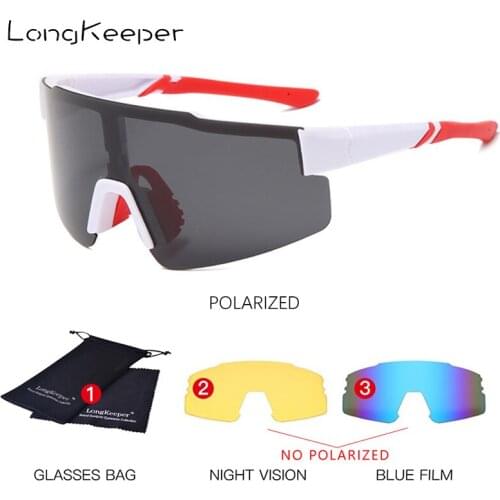 Polarized Sunglasses Men Oversized Mirrored Lens Outdoor Sports Goggles Big Frame Vintage Night Vision Driving Glasses UV400