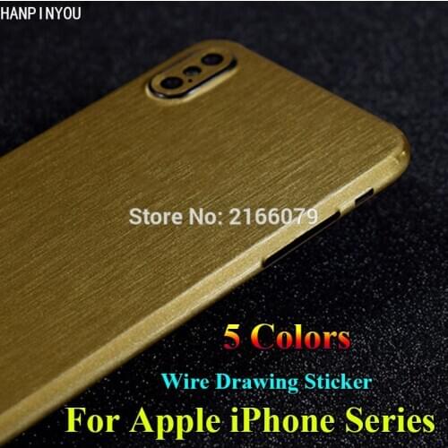For Apple iPhone 11 Pro Xs Max Xr 8 7 6 6s Plus Rear Cover Back Brushed Metal Decal Skin Phone Protective Wire Drawing Sticker