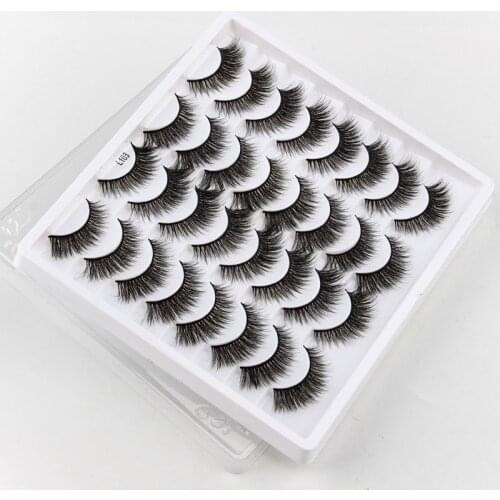 New 3/5/16 pairs mink eyelashes natural long false eyelashes dramatic lashes fluffy bulk wholesale eye lashes thick soft makeup