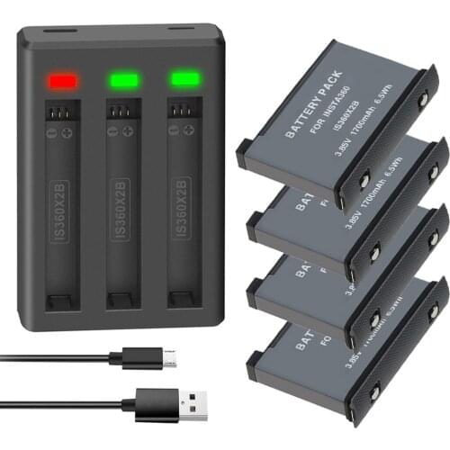 For Insta360 ONE X2 Rechargeable Li-ion Battery Compatible with Insta 360 One X 2 Action Camera 1700mAh IS360X2B Battery