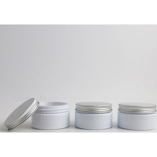 50 x 100g Heavy Wall White Facial Hand Body Cream Cosmetic Plastic Jars with Pet Seal Aluminum Lid 100 ml Empty PET Container