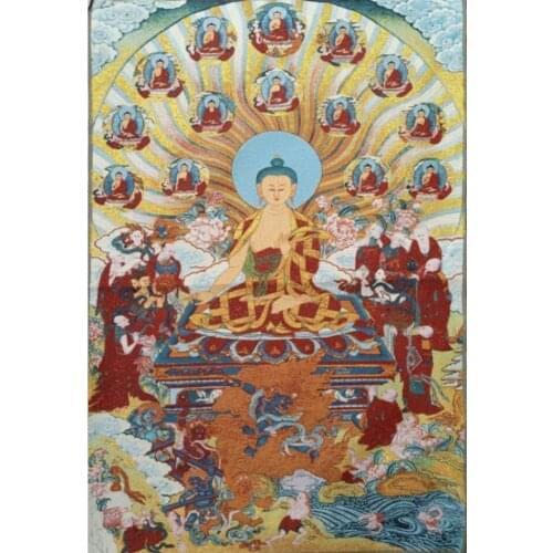 China archaize Tibetan Buddha embroidery Hanging Images crafts
