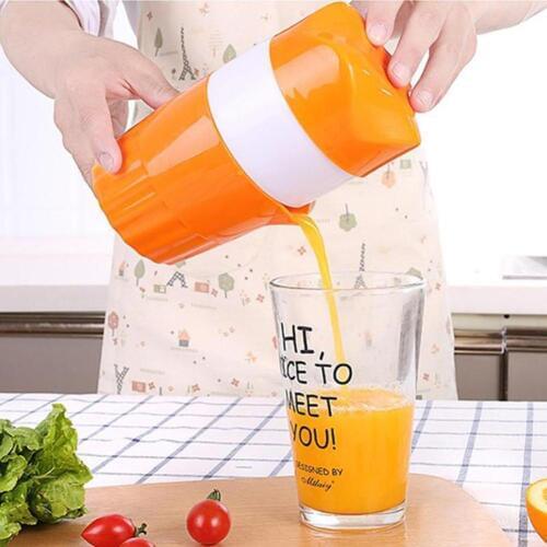 Portable Mini Manual Juicer Fruit Orange Citrus Lemon Juice Bottle Cup Squeezer Precision filter, smooth, healthy and durable