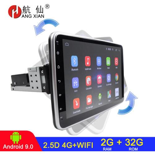 Rotatable Car Multimedia Player 16/32G 4 Core Stereo for Android 9.1 with 360 Degree Up Down Screen GPS WiFi Radio Player