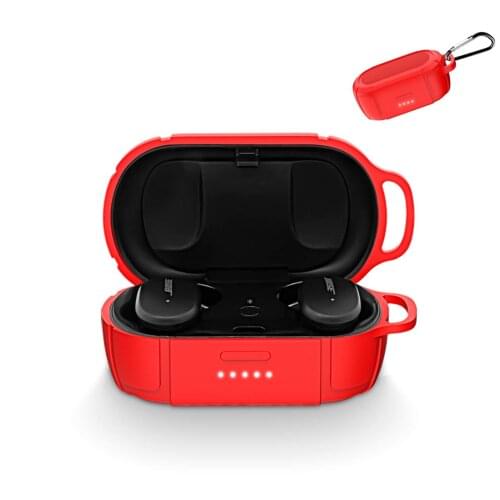 Dustproof Shockproof Protective Silicone Case Cover Skin for Bose QuietComfort Wireless Noise Cancelling Earbuds With Carabiner