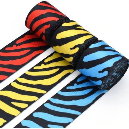 1.5"Zebra Grain Pattern Ribbon Webbing Belt Polyester Jacquard Strapping Sewing Accessorie for Bag Strap Sewing Craft DIY