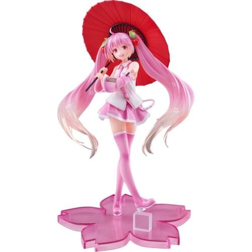 Sakura Hatsune and Umbrella Anime Figures Collectible Model Toys Anime Toys Gift Cartoon Figure Model Desktop Ornaments