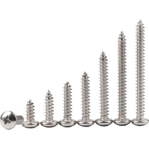 M3.5 Phillips Screw Cross Round head Screws Self-tapping Antirust Bolts 8-50mm Length
