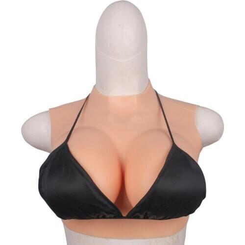 C,D,F Cup Silicone Breast Forms Fake Boobs Crossdresser Breasts Mastectomy Bras for Women Front Closure Bra