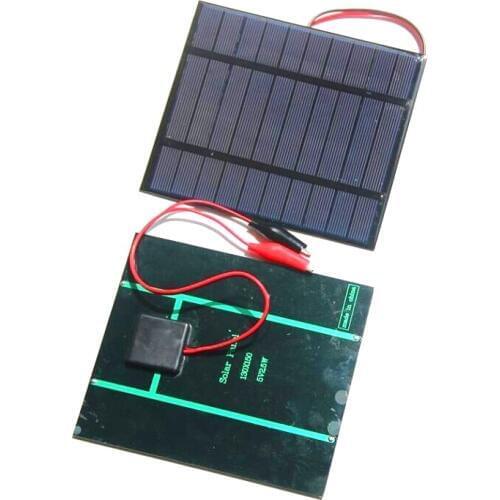 2.5W 5V Solar Cell Epoxy Polycrystalline Solar Panel+Clip For Charging 3.7V Battery Education 150*130MM Free Shipping
