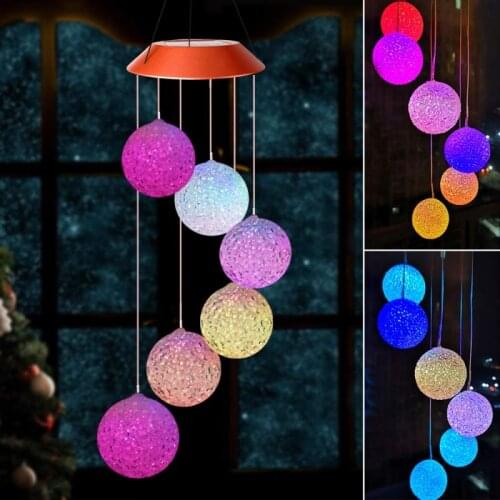 LED Wind Solar Lights For Garden Decor Color Changing Wind Chime Outdoor Solar Christmas Windbell Light Solar Powered Dropship