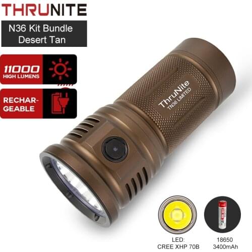 ThruNite TN36 Kit Bundle Limited Edition 11000 Lumens CREE XHP 70B LED Powerful lamp Flashlight with Lightning Battery Orginal