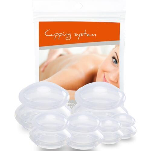 Timkdle 6pcs/set Silicone Massage Cups Silicone Cup Therapy Ventouse Anti Cellulite Suction Cup Vacuum Facial Massage Cup Set