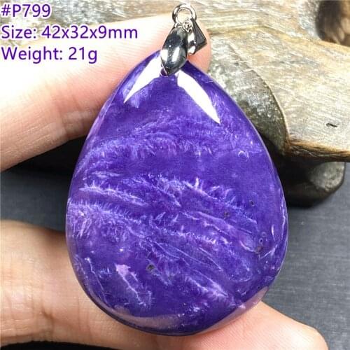Top Natural Purple Charoite Necklace Pendant Jewelry For Woman Man Healing Crystal 43x30x11mm Beads Silver Stone Gemstone AAAAA